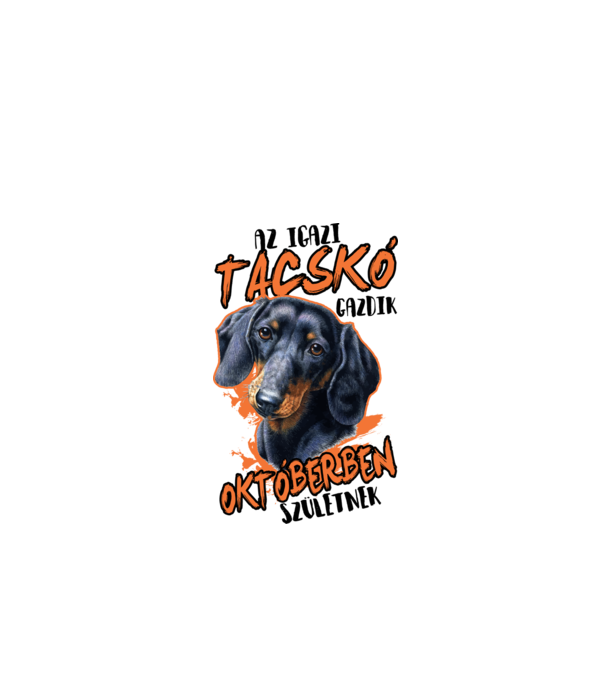Tacskó október minta fehér pólón