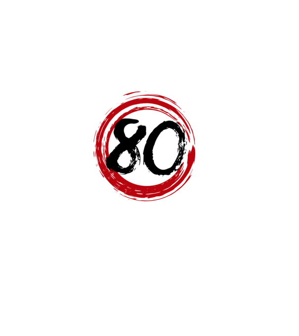Szülinapi 80-as tábla minta fekete pólón