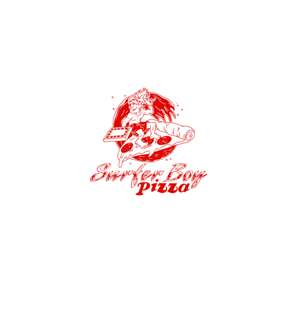 Stranger Things - Surfer Boy Pizza minta szürke pólón