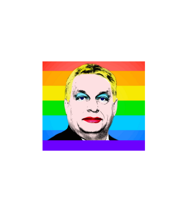 Orbán Viktor Pride minta fekete pólón