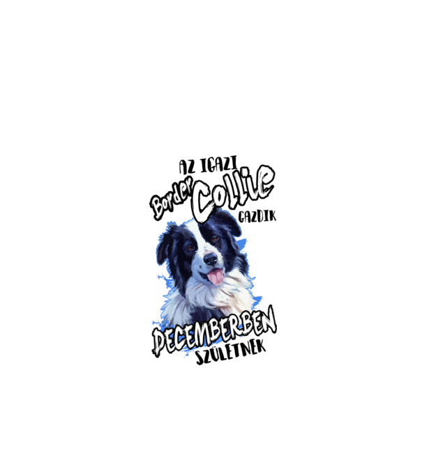 Border Collie December minta fehér pólón