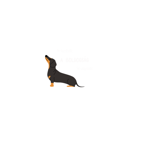 A boldogság Tacsi minta fekete pólón
