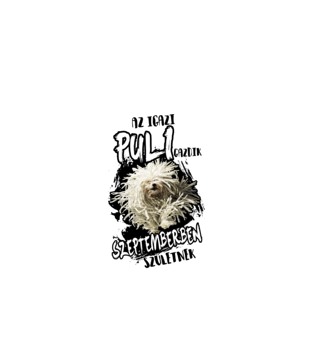 Puli Szeptember minta fehér pólón