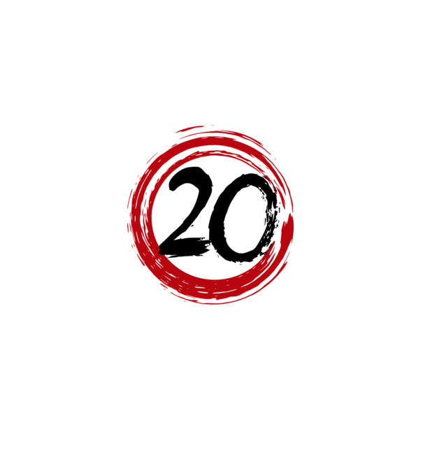 Szülinapi 20-as tábla minta fekete pólón