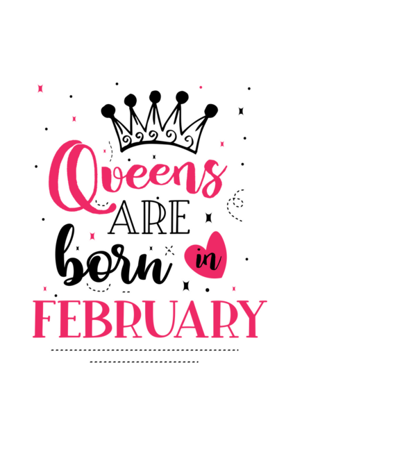 Queen are born in February - fekete minta fekete pólón