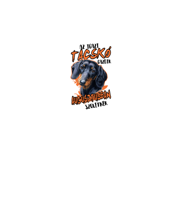 Tacskó augusztus minta szürke pólón