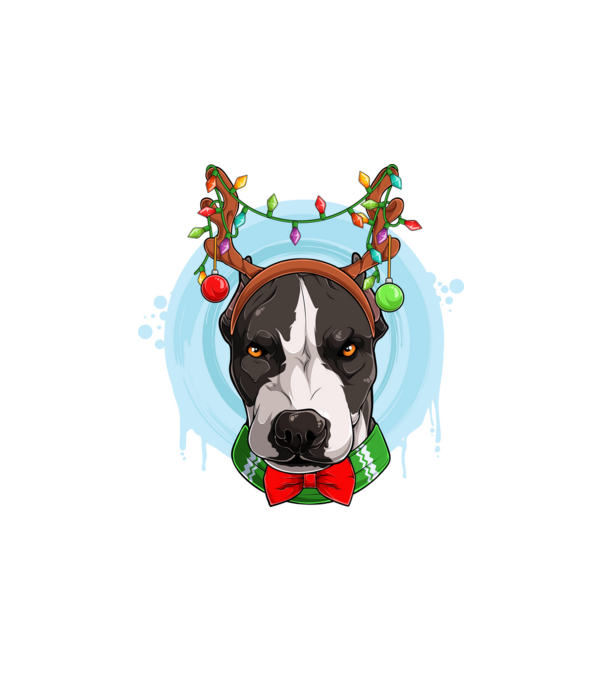 Karácsonyi Pitbull minta fehér pólón