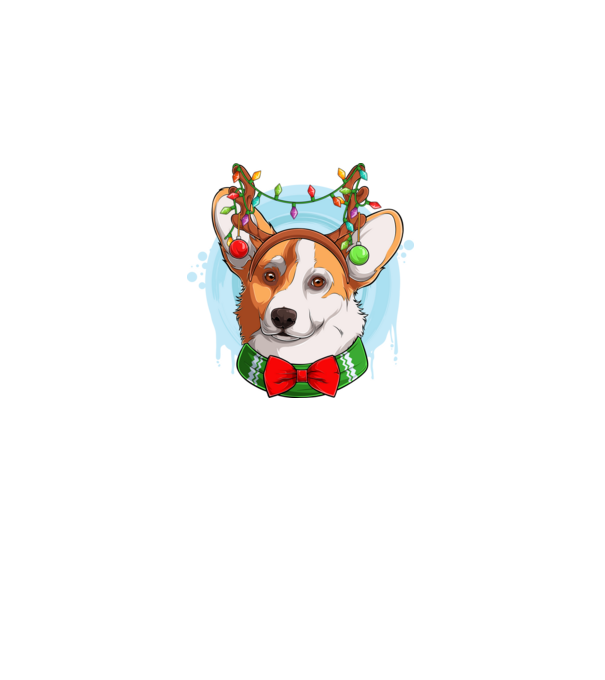 Karácsonyi Corgi minta fehér pólón