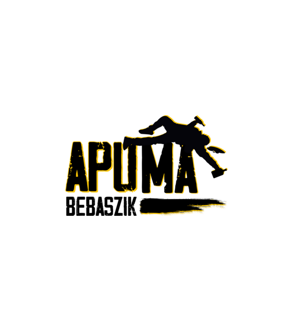 Apuma bebaszik - fekete minta fehér pólón