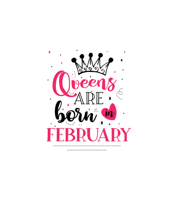 Queen are born in February - fekete minta fehér pólón