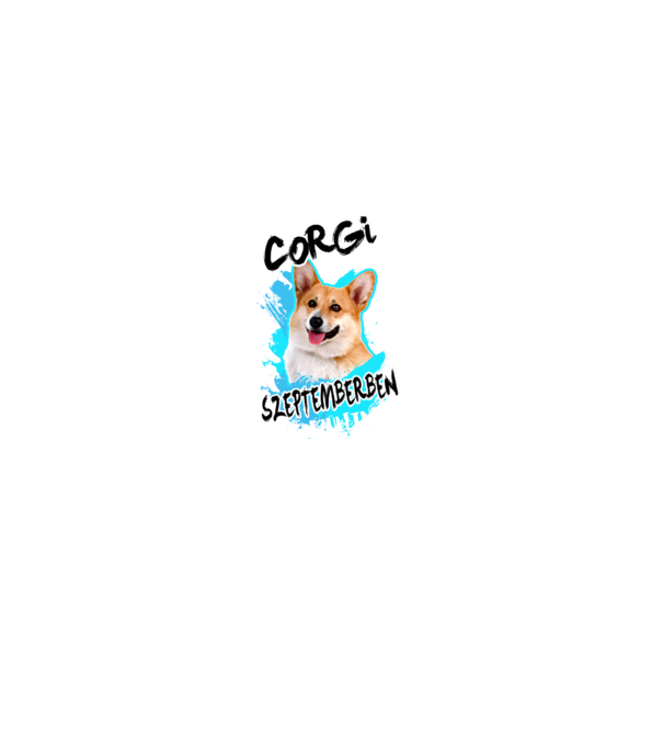 Corgi Szeptember minta szürke pólón