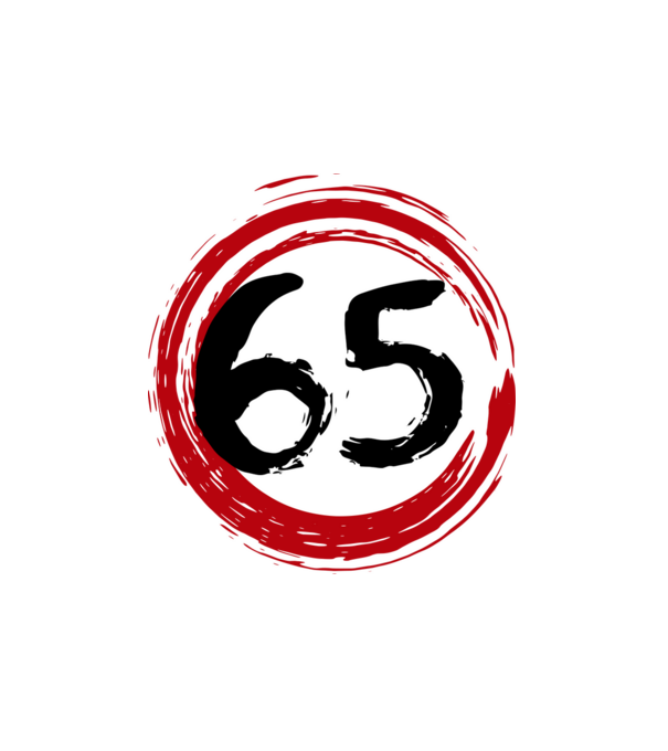 Szülinapi 65-ös tábla minta fehér pólón