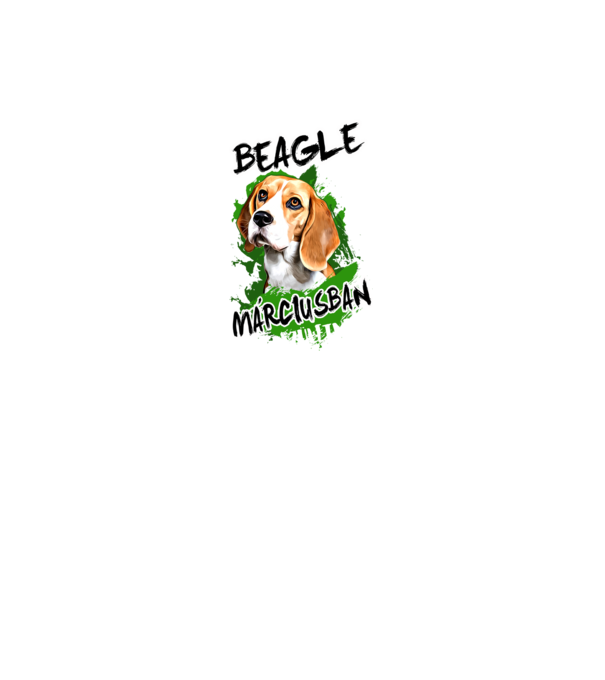 Beagle Március minta fekete pólón