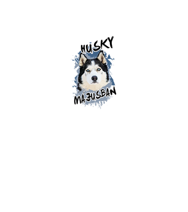 Az igazi HUSKY gazdik MÁJUSban születnek  minta fekete pólón