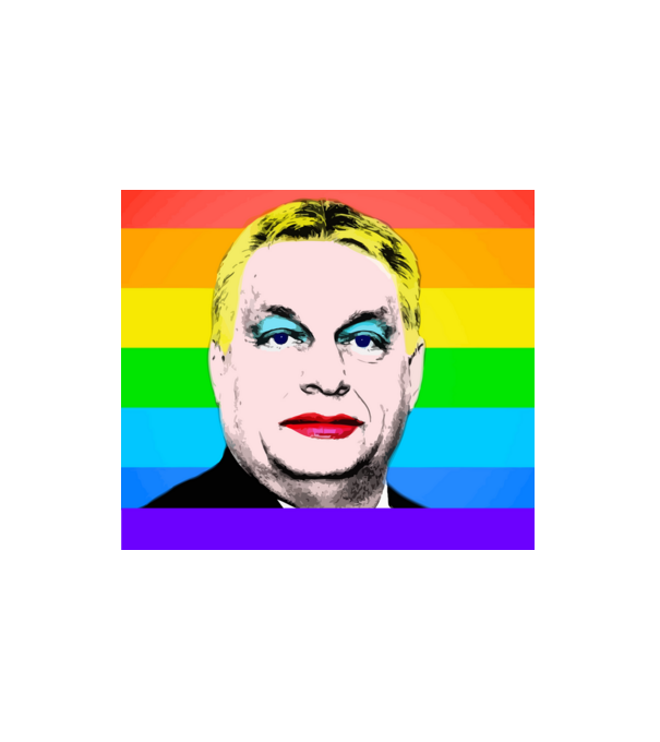 Orbán Viktor Pride minta fehér pólón