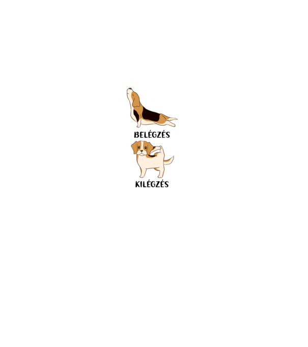 Beagle yoga - fekete betűvel minta homokszín pólón