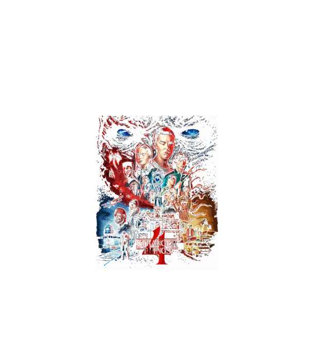 Stranger Things - 4 évad poster minta fekete pólón