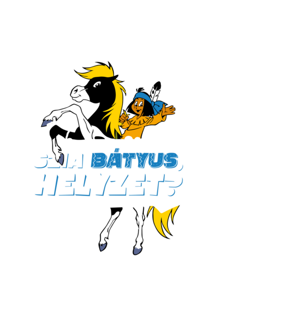 Szia Bátyus, helyzet? - Yakari fekete póló minta fekete pólón
