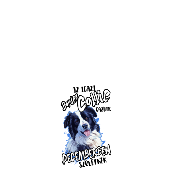 Border Collie December minta fehér pólón
