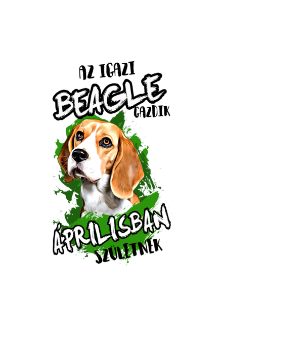 Az igazi BEAGLE gazdik ÁPRILISBAN születnek minta világoskék pólón