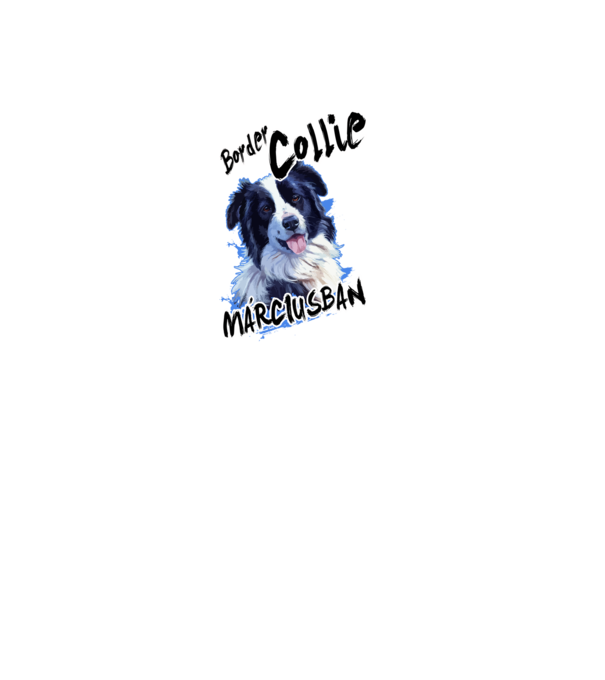 Border Collie Március minta fekete pólón