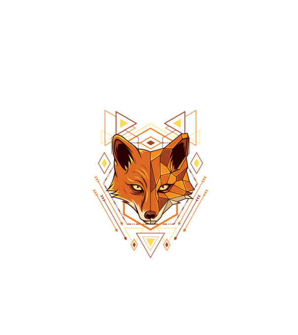 Fox geometry minta fekete pólón