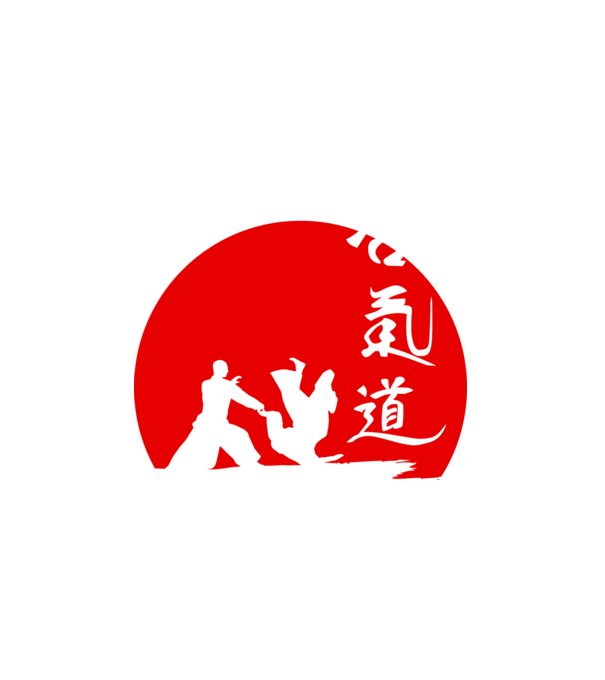aikido-siluet-sun-2color minta fehér pólón