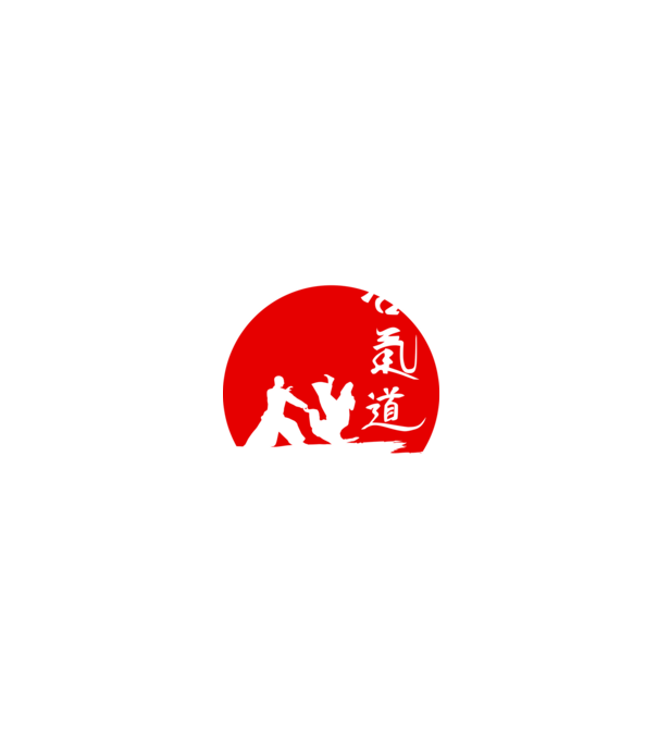 aikido-siluet-sun-2color minta fekete pólón