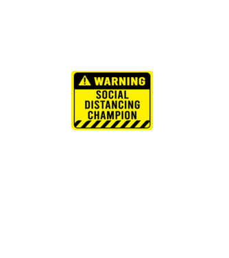 Social Distancing Champion Warning minta fekete pólón