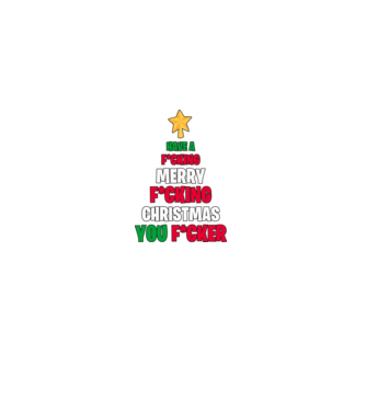 Merry Fcking Christmas Tree minta zöld pólón