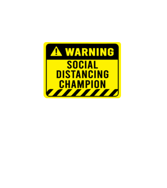 Social Distancing Champion Warning minta rózsaszín pólón