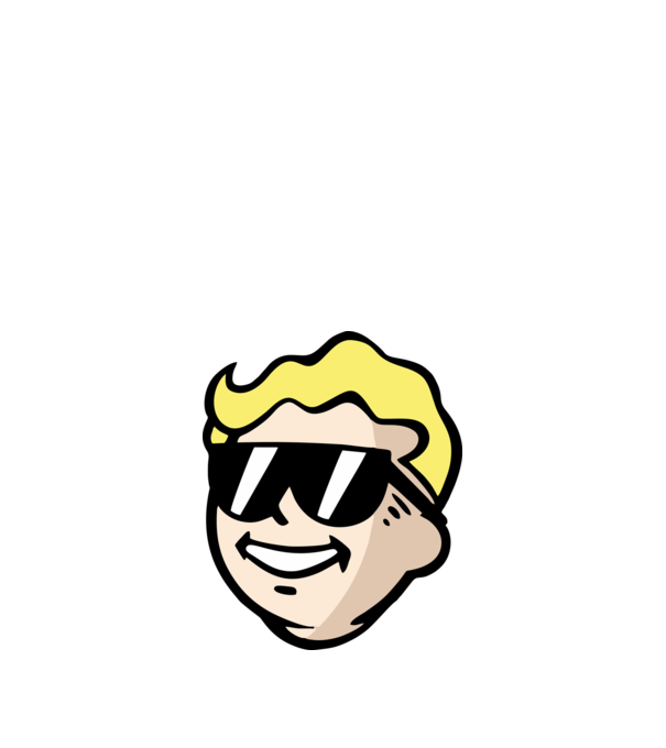 Vault Boy minta fekete pólón