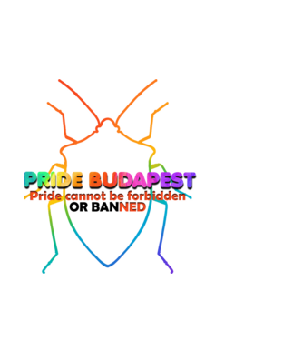Pride Budapest 2025 - poloskák minta világoskék pólón
