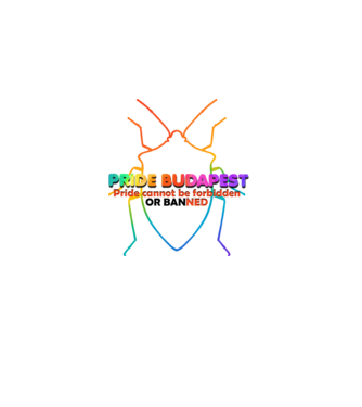 Pride Budapest 2025 - poloskák minta fehér pólón
