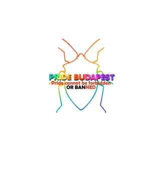 Pride Budapest 2025 - poloskák minta fehér pólón