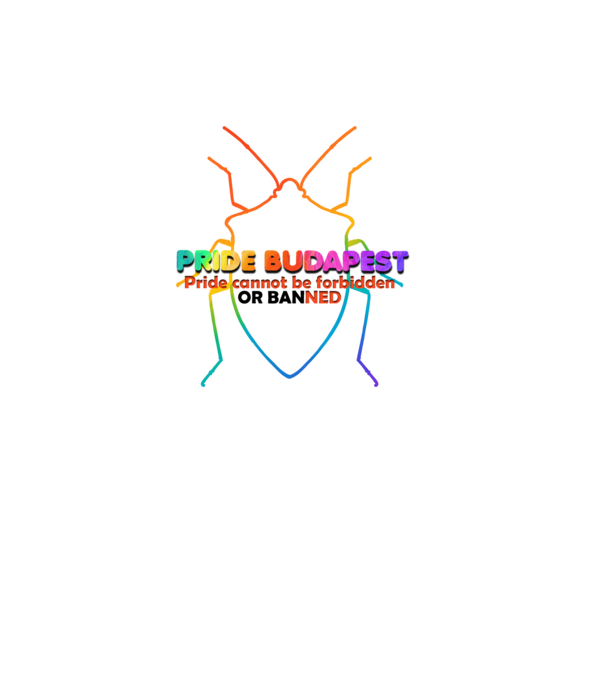 Pride Budapest 2025 - poloskák minta fehér pólón