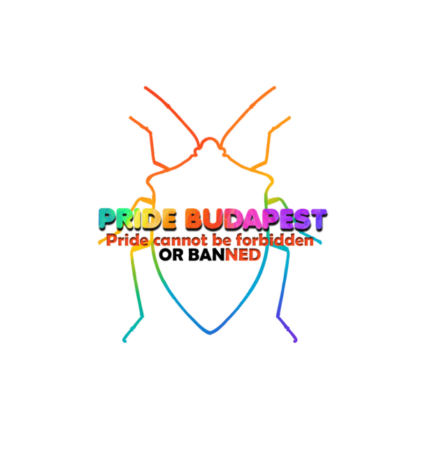 Pride Budapest 2025 - poloskák minta homokszín pólón