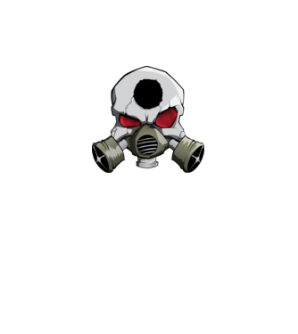 Gasmask minta fekete pólón