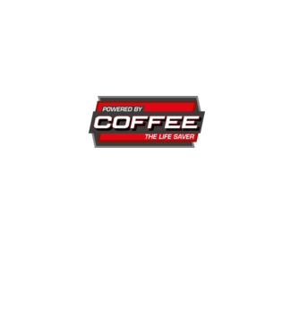 Powered by Coffee minta fekete pólón