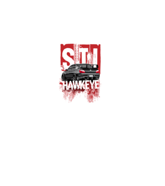Hawkeye STI minta fekete pólón