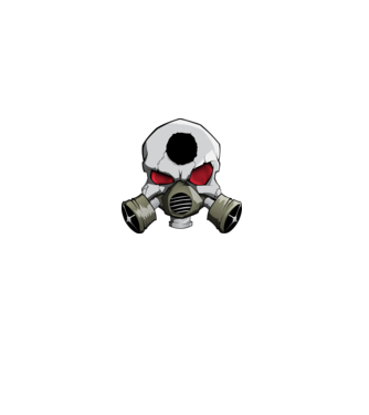Gasmask minta fekete pólón