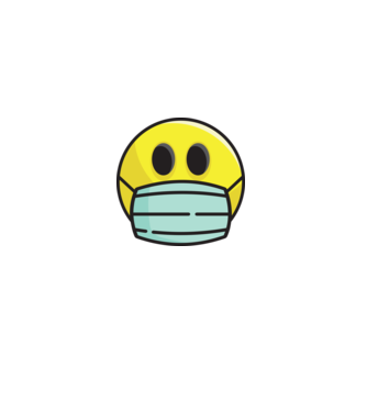 Covid Smiley minta fekete pólón
