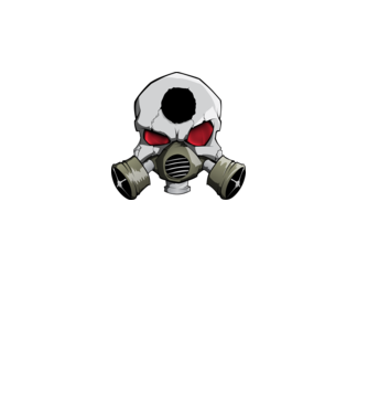 Gasmask minta fekete pólón