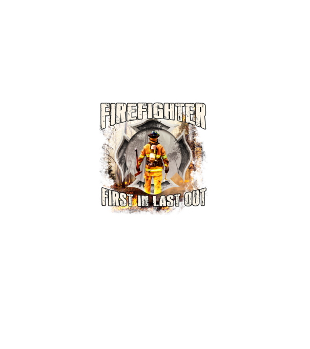 Firefighter minta fekete pólón