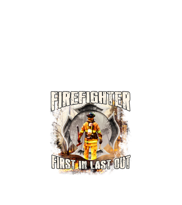 Firefighter minta fekete pólón