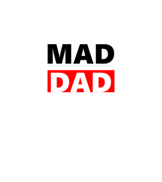 MAD DAD minta fehér pólón
