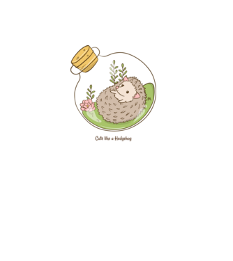 Cute like a Hedgehog sünis minta szürke pólón
