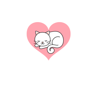 Cica love minta fehér pólón
