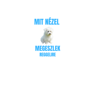 Bichon Havanese Megeszlek Reggelire minta fekete/piros pólón
