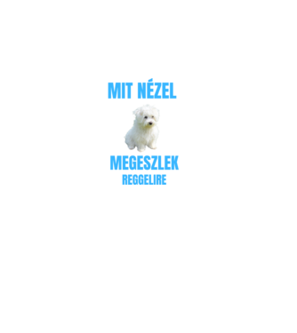 Bichon Havanese Megeszlek Reggelire minta fekete pólón